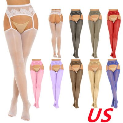 US Womens Hollow Out Suspender Pantyhose Tights Ultra Thin Garter Stockings